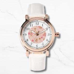 Montre Moderne rose floral tendance stylish chic femmes