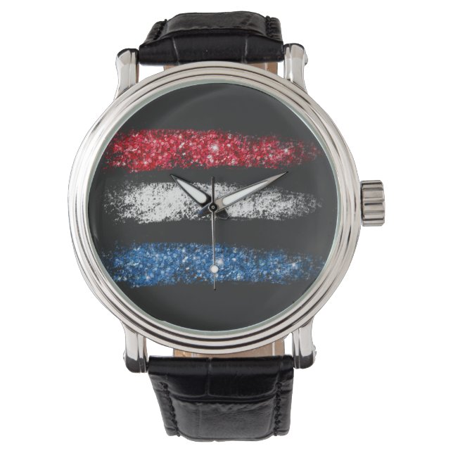 Montre *~* Moderne Simple Abstrait américain Drapeau USA (devant)