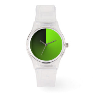Montre Moderne Transparent avec cadran vert noir et laito