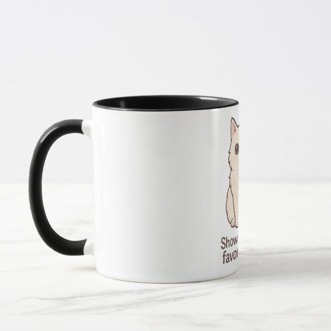 "Montre-Moi Ton Chat" Mug - Chat Noir Mignonne Ill (Gauche)