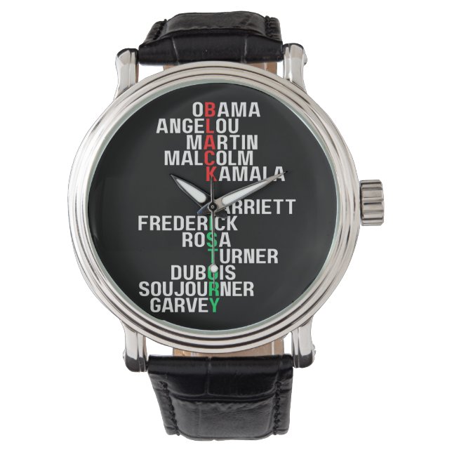 Montre Mois de l'histoire noire Melanin King Reine Sista  (devant)