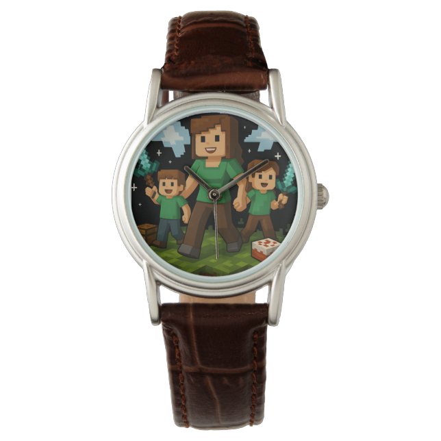 Montre Momcraft Joyeux Fête des Mères Drôle Joueur Maman (devant)