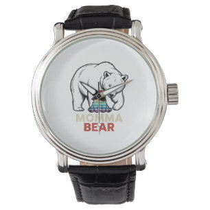 Montre Momma Bear Arc-en-ciel Design de T-shirt avec Grav