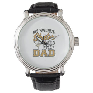 Montre Mon skateur préféré m'appelle Papa Vintage Shirt_1