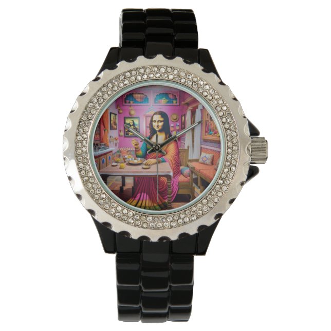 Montre Mona mange des aliments indiens (devant)