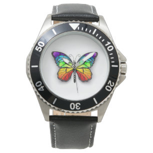 Montre Monarque papillon arc-en-ciel