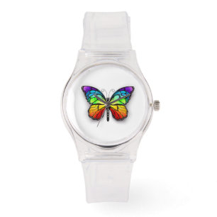 Montre Monarque papillon arc-en-ciel