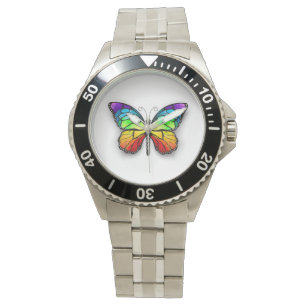 Montre Monarque papillon arc-en-ciel