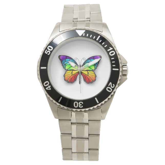Montre Monarque papillon arc-en-ciel (devant)