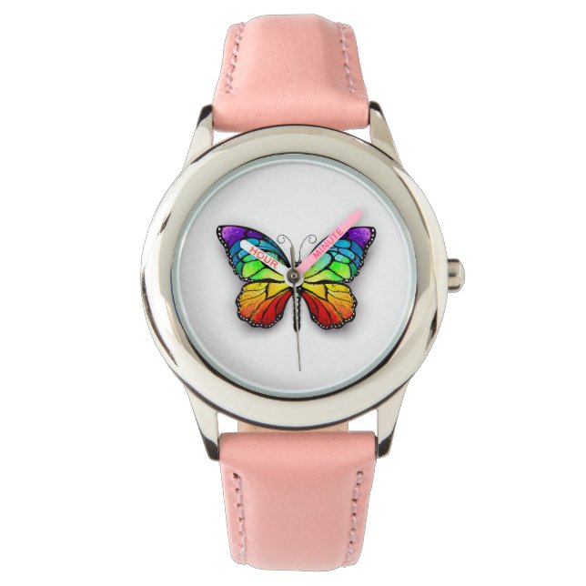 Montre Monarque papillon arc-en-ciel (devant)