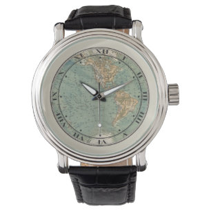 Montre Monde Carte Wrist Watch
