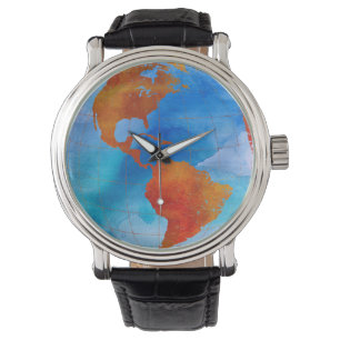 Montre Monde d'aquarelle