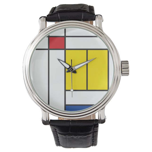 Montre Mondrian II Minimum De Stijl Modern Art Design (devant)