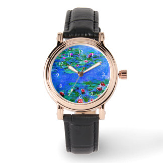 Montre Monet - Water Lilies (Red), famous artwork