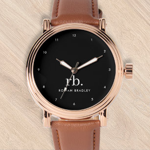 Montre Monogram Classic Elegant Minimum Black and White