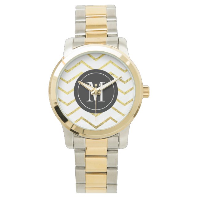 Montre Monogram Gold Foil Chevron (devant)