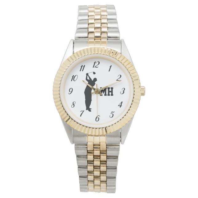 Montre Monogram Golfer Black Golf Elégant père moderne (devant)