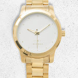 Montre Monogram or gray | Minimaliste Elegant Moderne<br><div class="desc">A simple stylish custom monogram design in a gold minimalable typographiy on an elegant minimum taupe gray background. The monogram initials and name can easily be personalized along with the feature line to make a design as unique as you are! Le parfait poison de l'accessoire pour un instant.</div>