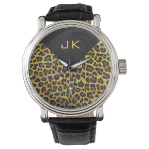 Montre Monogramme avec léopard Brown et jaune