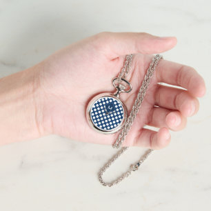 Montre Monogramme blanc de la marine bleue moderne