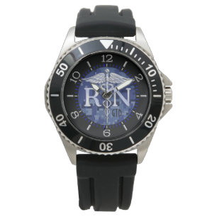 Montre Monogramme bleu de Camo de caducée de RN