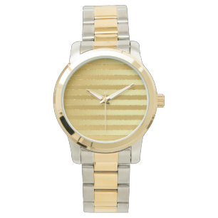 Montre Monogramme Chic Striped Gold Parties scintillant m