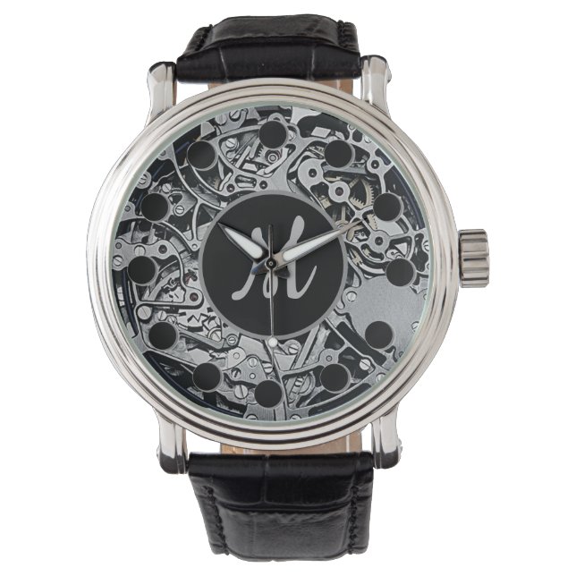 Montre Monogramme Clocwork Gears Silver Wrist Watch (devant)