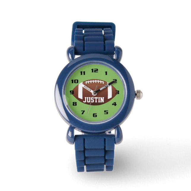 Montre Monogramme cool avec nom Football enfants (Recto)