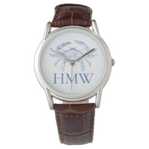 Montre Monogramme Crabe Bleu et Blanc Côtiers