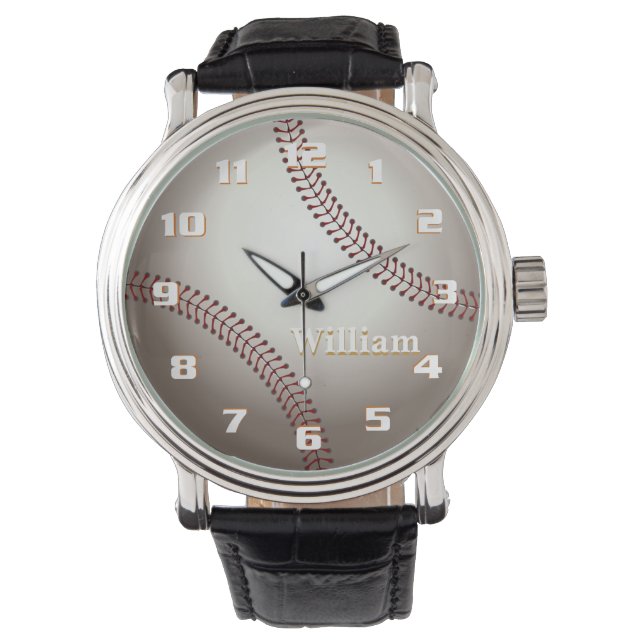 Montre Monogramme de baseball cool (devant)