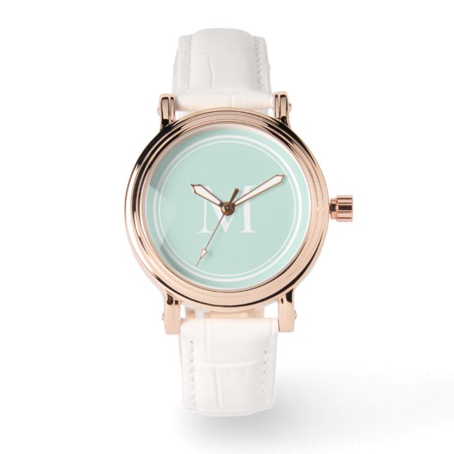 Montre Monogramme de cercle rond élégant (Recto)