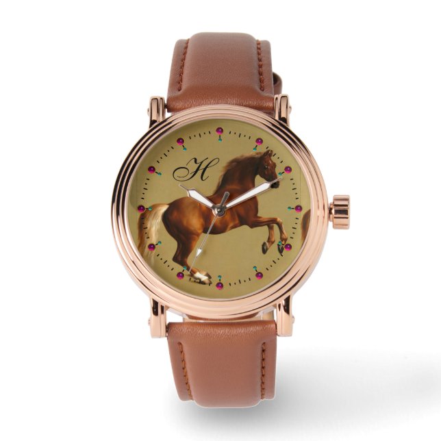 MONTRE MONOGRAMME DE CHEVAL ROUGE (Recto)