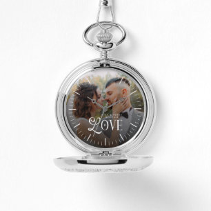 Montre Monogramme de couple de photo de mariage personnal