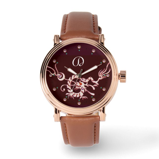 MONTRE MONOGRAMME DE DRAGON DE MER BLANCHE ROUGE (Recto)