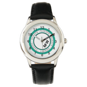 Montre Monogramme de Kid's Karate Text Circle Watch