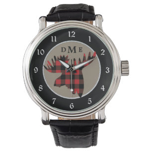 Montre Monogramme de la tête d'orignal de Buffalo