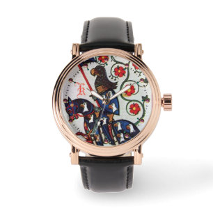 MONTRE MONOGRAMME DE MINIATURE MÉDIÉVALE DE CHEVALIER BLE