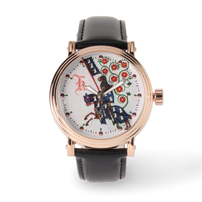 MONTRE MONOGRAMME DE MINIATURE MÉDIÉVALE DE CHEVALIER BLE (Recto)