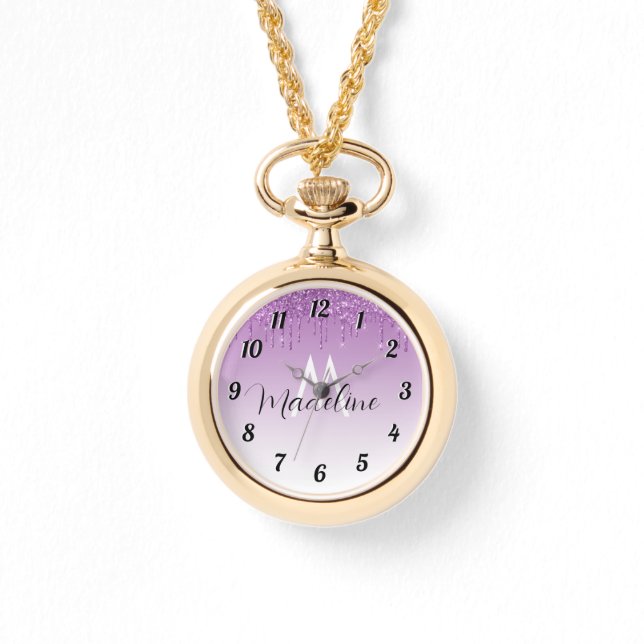 Montre Monogramme de Parties scintillant de séchage pourp (Recto)