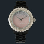 Montre Monogramme de Parties scintillant en argent rose v<br><div class="desc">Rose Gold - Blush Pink and Silver Sparkle Parties scintillant Script Monogramme Nom Monographie. Cela fait le cadeau parfait de remise de diplômes,  anniversaire,  mariage,  douche nuptiale,  anniversaire,  baby shower ou bachelorette pour quelqu'un qui aime le luxe glam et les styles chic.</div>