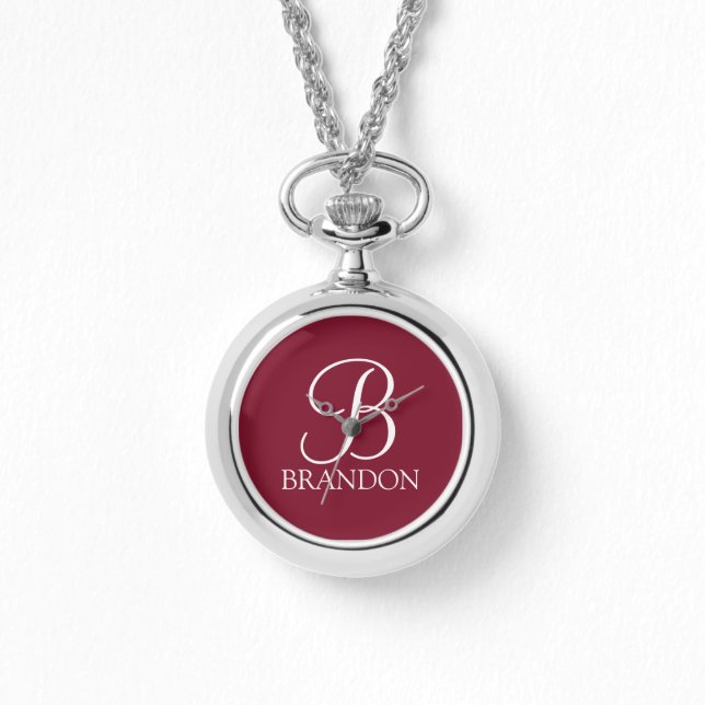Montre Monogramme de script personnalisé et Porte - clé d (Recto)