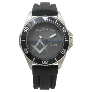 Montre Monogramme de sport gris et noir Monographie maçon