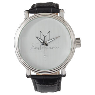Montre Monogramme de texture du grain de bois blanc