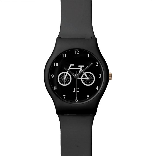Montre monogramme de vélo pour les fans de vélo (Fermer)