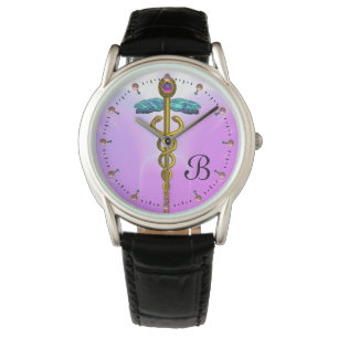Montre MONOGRAMME D'OR CADUCÉ, Lilac rose