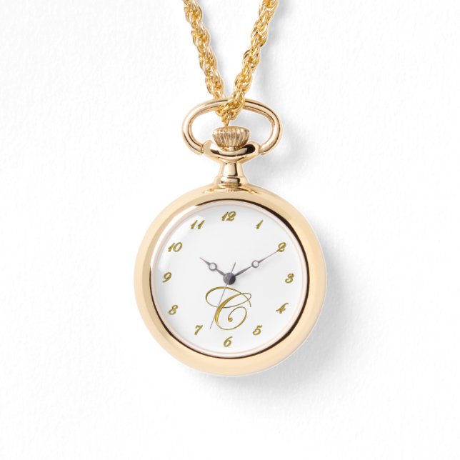 Montre Monogramme d'or Monographie C initiale avec chiffr (Recto)