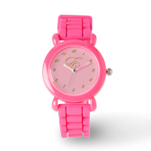 Montre Monogramme d'or Monographie E initiale avec chiffr
