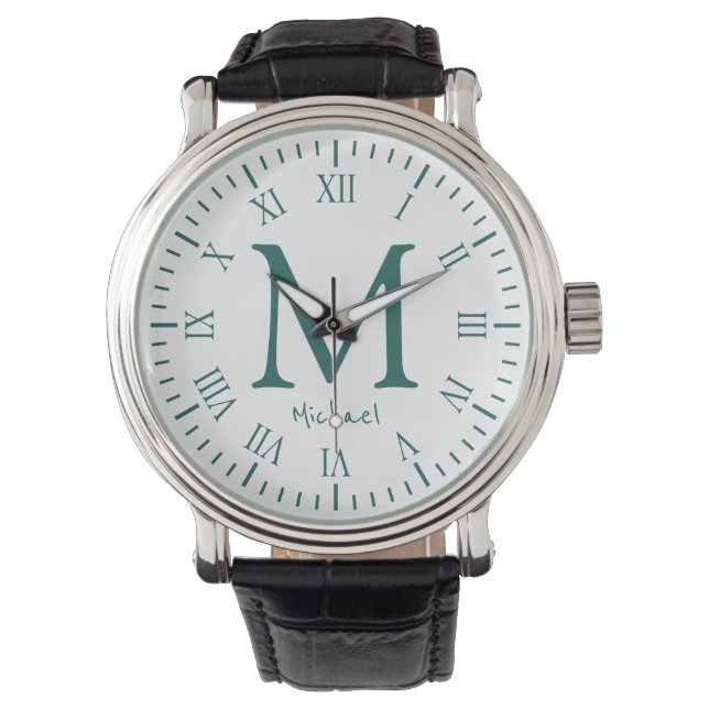 Montre Monogramme élégant Numéros romains (devant)