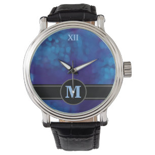Montre monogramme en bleu