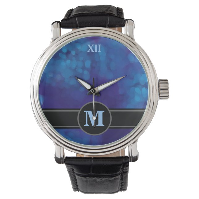 Montre monogramme en bleu (devant)